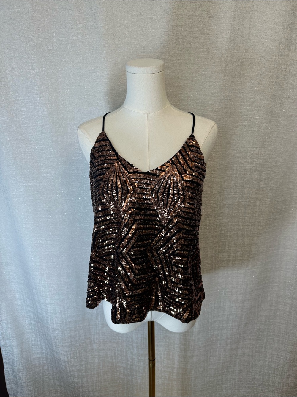 NWT Sugarlips Geometric Sequin Cami Tank Top